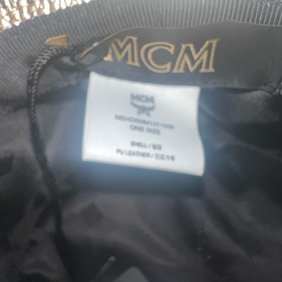 MCM Metallic Logo Bucket Hat - Gold and Black - Picture 2 of 5